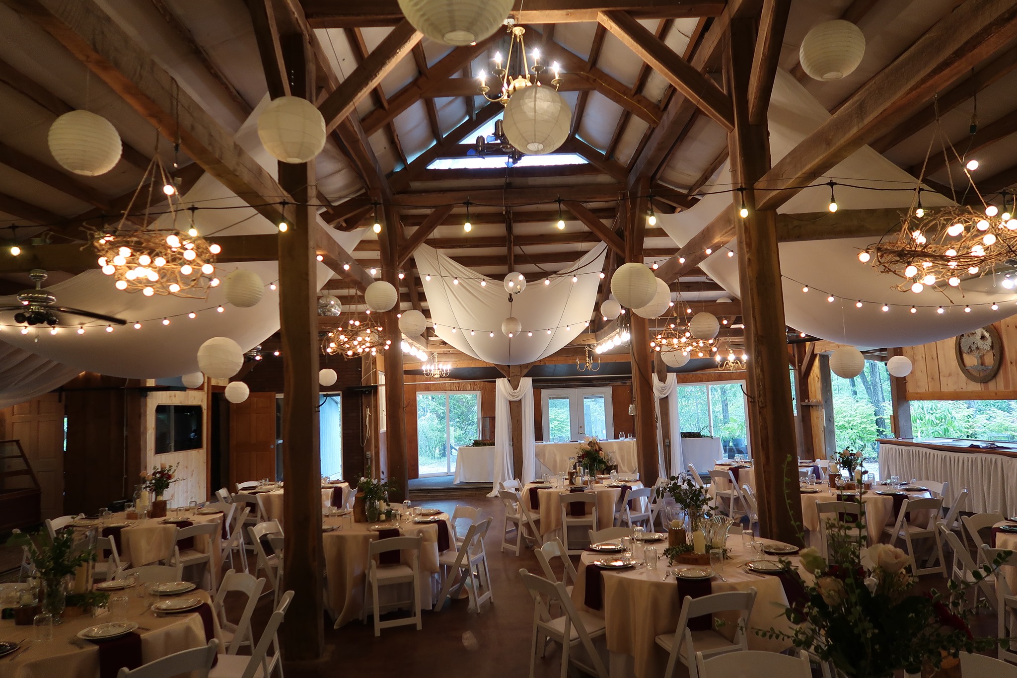 wedding reception in open air venue